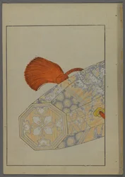 Japanische Spielzeuge, aus Unai no tomo (Ein Kinderfreund) von Shimizu Seifu, 1891-1923. Achteckiger Behälter (möglicherweise eine Trommel).